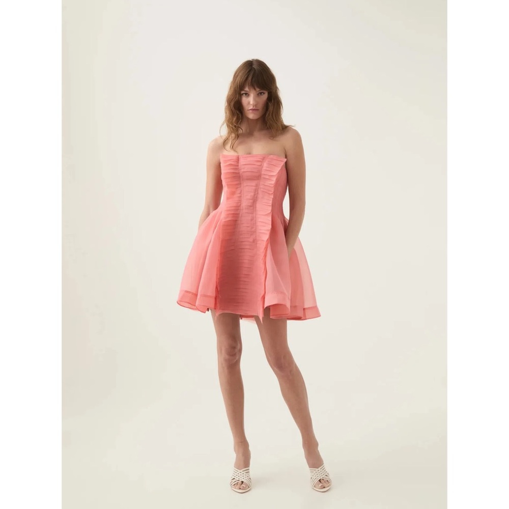 Aje Astrid Pink Strapless Dress